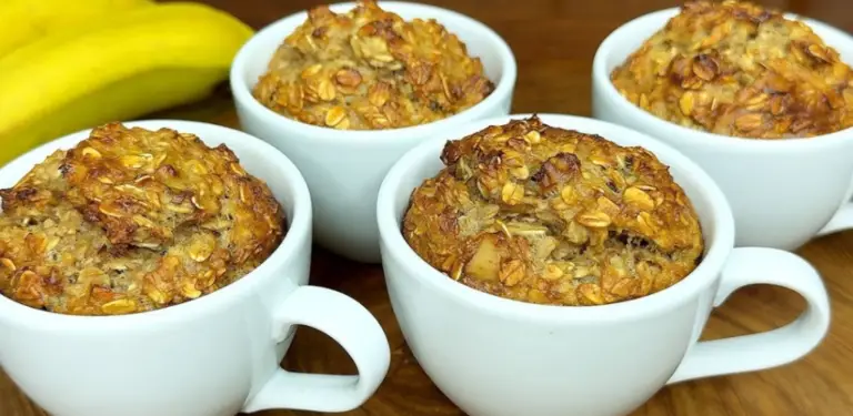 Muffins de avena y plátano en taza