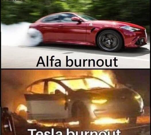 The Ultimate Recipe for “Burnout” — Alfa vs Tesla Edition 1
