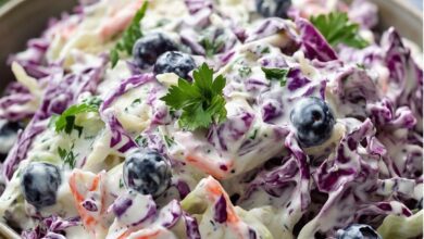 Ensalada de Repollo con Yogur Griego y Arándanos 9
