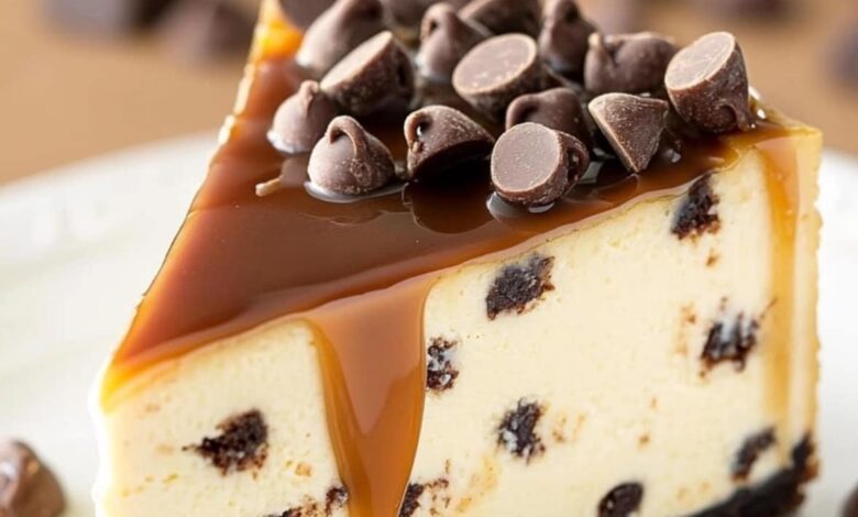 Tarta de Queso con Chispas de Chocolate y Caramelo 1