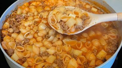 🍲 Sopa de Conchas con Carne Molida 😋 7
