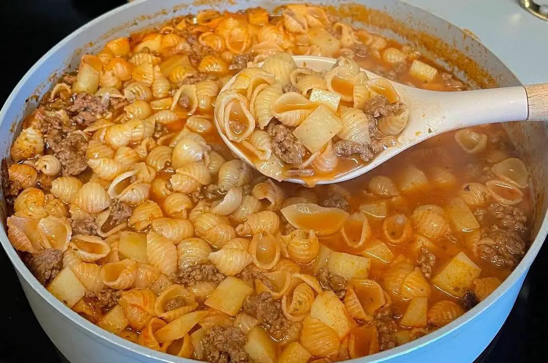 🍲 Sopa de Conchas con Carne Molida 😋