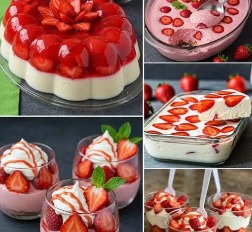 Postres de Fresa que Aparecen en la Imagen 1