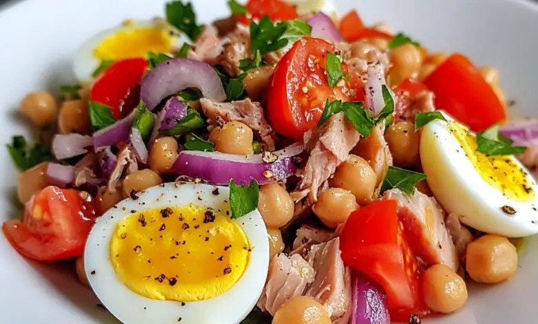 Ensalada de Garbanzos con Atún y Huevo Duro 1