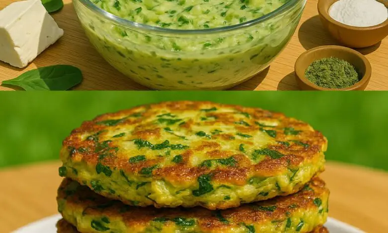 Zucchini, Feta, and Spinach Fritters with Garlic Tzatziki: A Mediterranean Delight 1