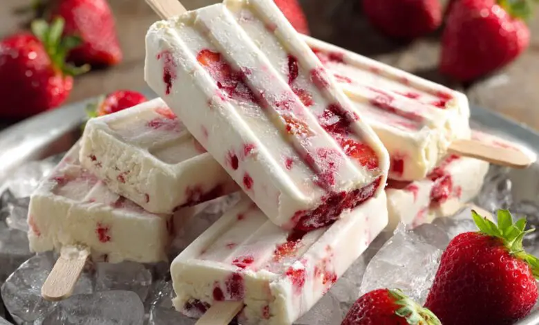 Paletas de Fresas con Crema 1