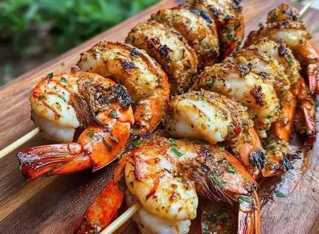 Garlic Herb Grilled Shrimp Skewers 1