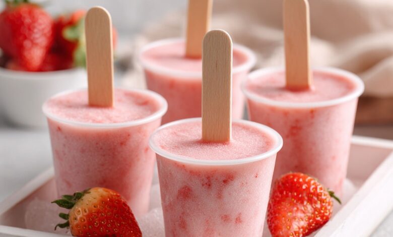 Helados de Yogur con Fresas 1