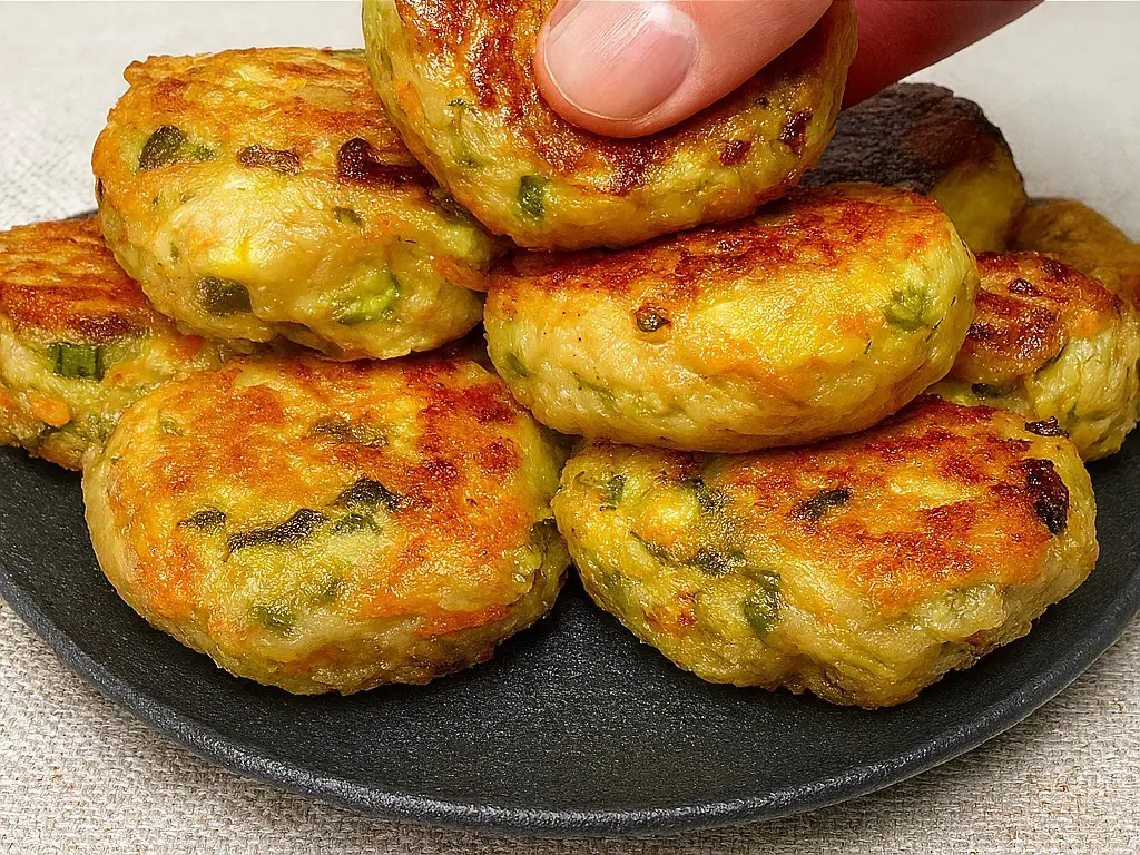 BUÑUELOS DE CALABACÍN Y PATATA CON SALSA DE PIMENTÓN AHUMADO