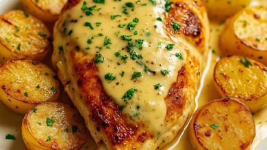 Pechuga de Pollo con Salsa de Queso y Patatas Asadas 4