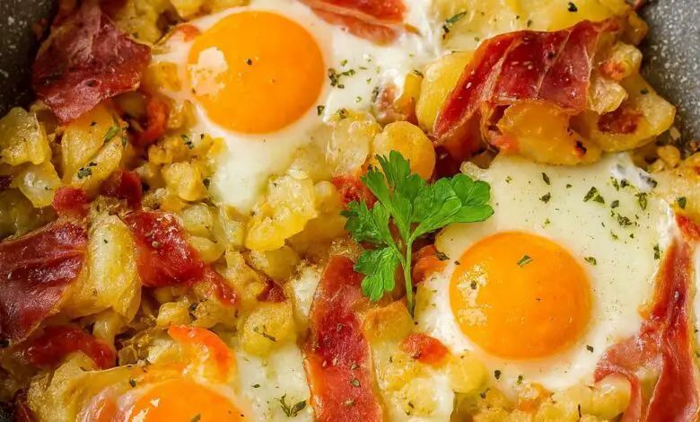 Huevos con Patatas y Jamón 1