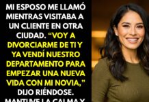 Mi esposo me llamó: “Me voy a divorciar de ti y ya vendí el departamento” — Se rió, pero entonces…