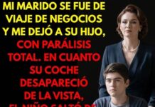 En cuanto mi marido se fue, mi hijastro paralítico saltó de la silla de ruedas para salvarme la vida.