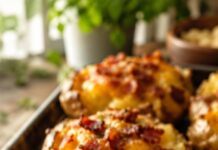 Patatas Asadas con Queso y Bacon