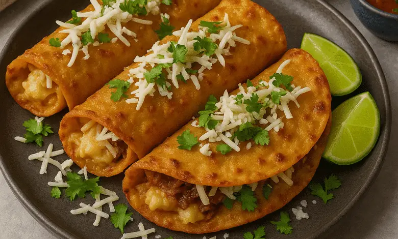 Tacos Dorados de Papa con Queso 1