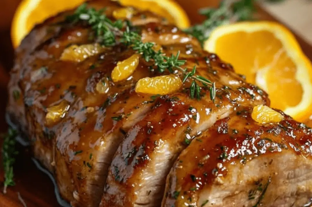 LOMO DE CERDO EN SALSA DE NARANJA Y ROMERO