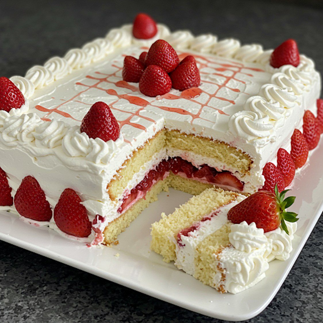 Pastel de Fresa Clásico Casero