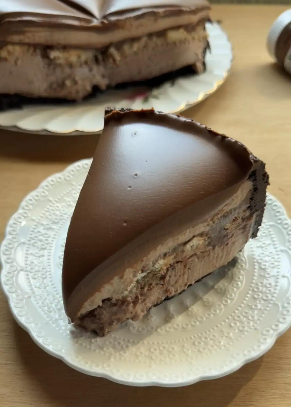 Pastel de tiramisú de Nutella suave y cremoso