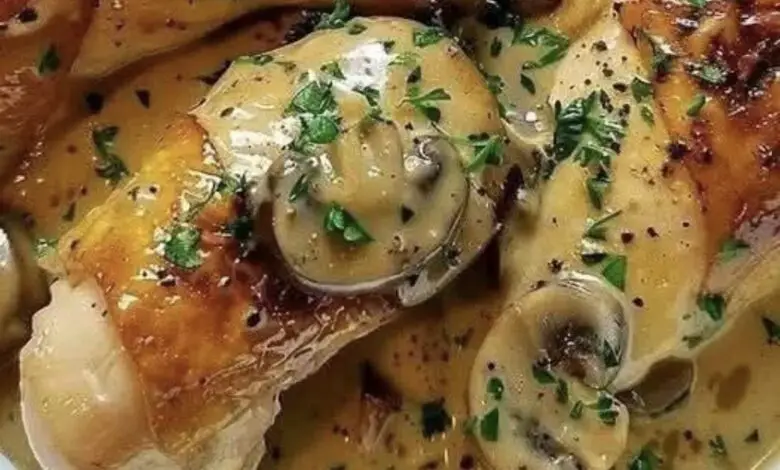 Pollo Cremoso en Salsa de Champiñones con Toques de Amor y Pimienta 1