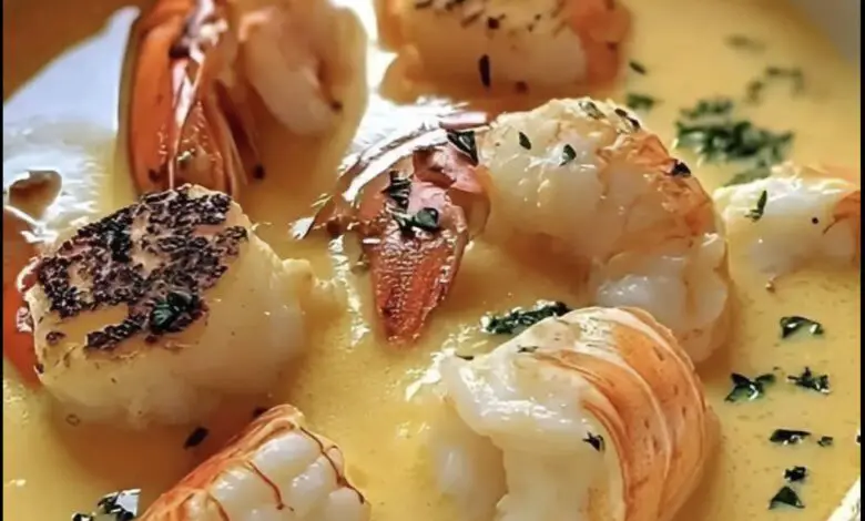 Bisque de Mariscos Cremoso con Langosta, Cangrejo y Camarones – ¡Sabor del Océano en Cada Cucharada! 1