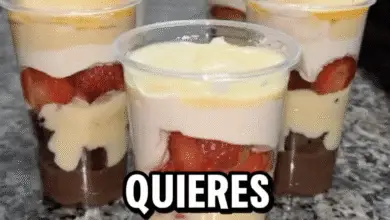 Flan con Brownie, Crema y Fresas en Vaso 4