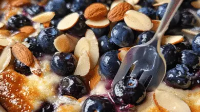 Horneado de Desayuno con Arándanos, Almendras y Requesón 4