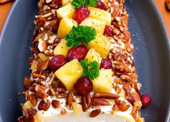 Rollo de Queso con Piña y Arándanos 1