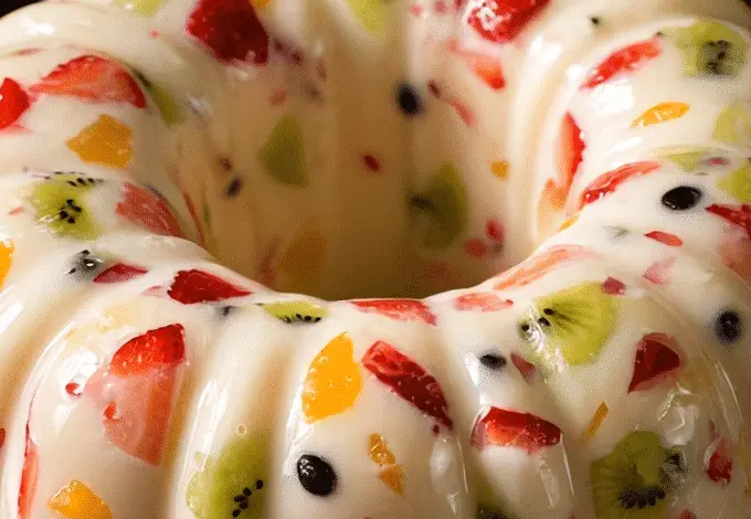 ¡Gelatina de Queso Crema y Fruta 1