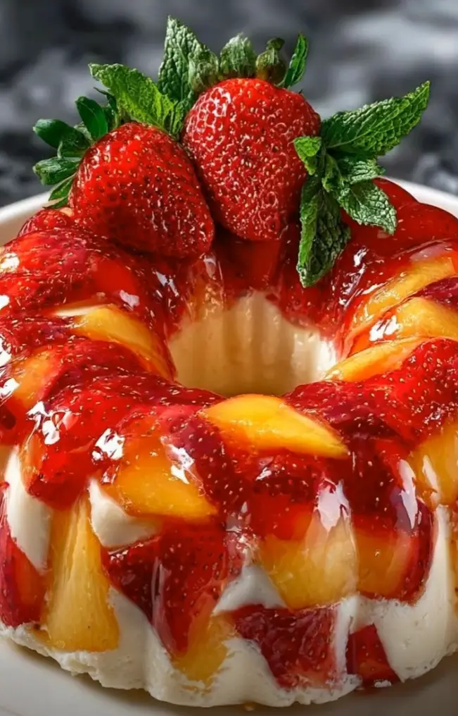 GELATINA DE QUESO CREMA CON FRUTAS